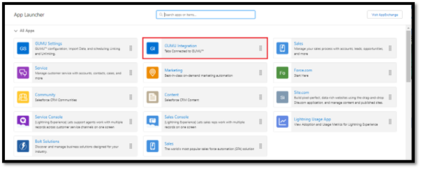 GUMU Integration application screenshot